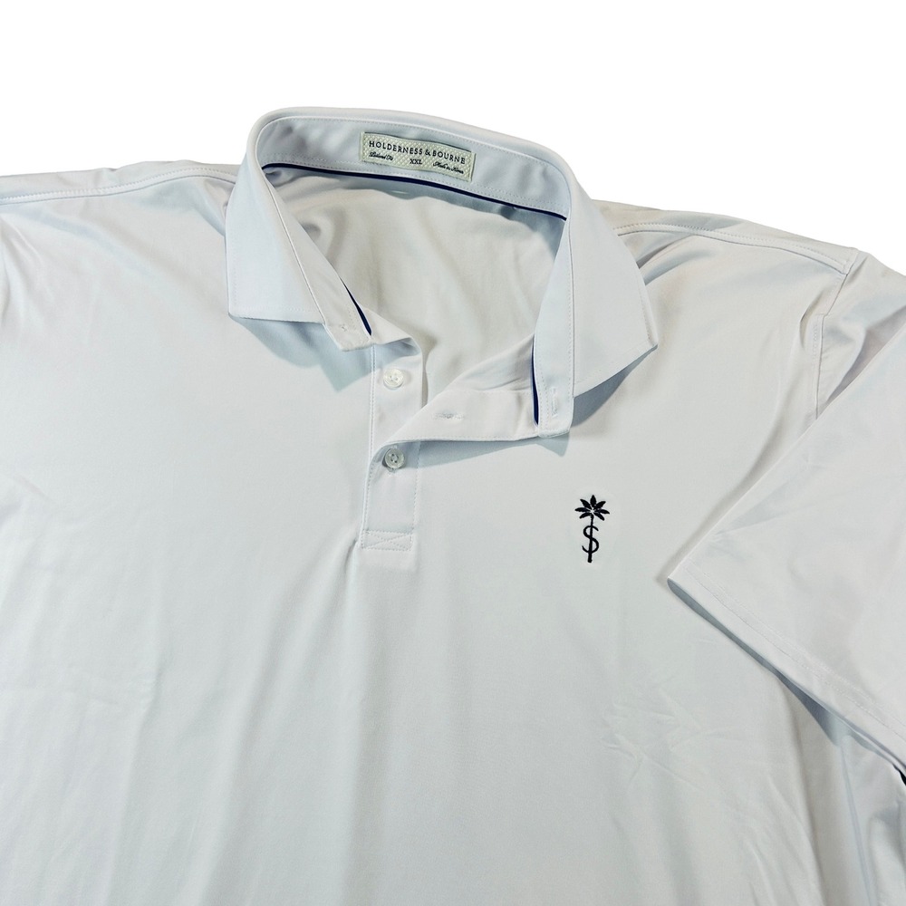Holderness & Bourne Polo Shirt Mens XXL White Anderson Exclusive Shell Bay Club